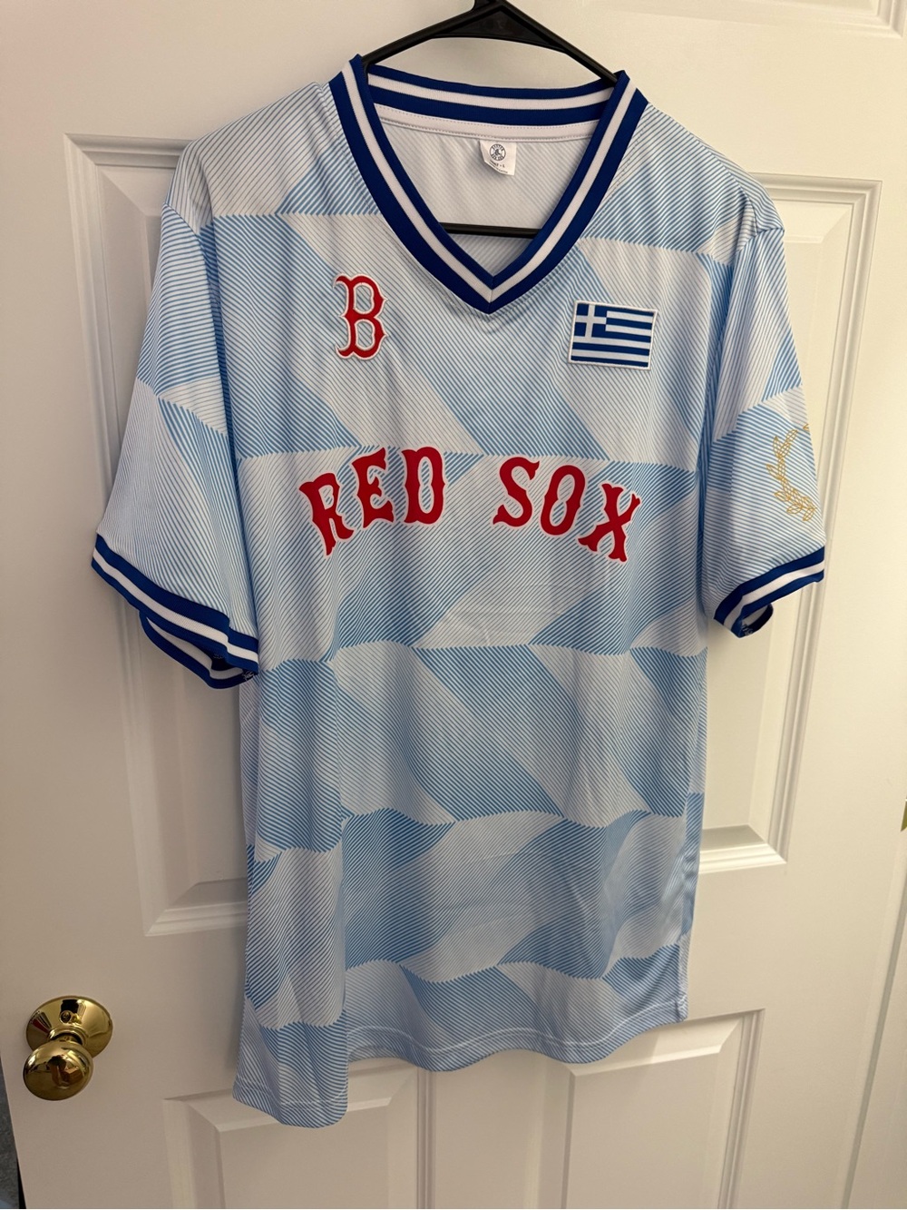 Boston Red Sox 2026 Greek American Celebration Jersey.